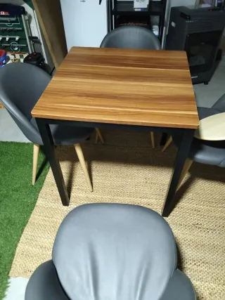 Tavolo bar 70x70cm, legno e metallo