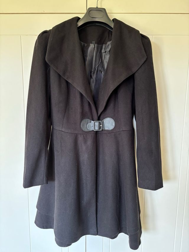 Abrigo negro lana Shein