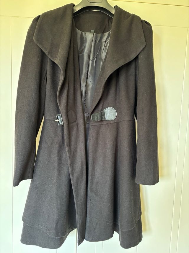 Abrigo negro lana Shein