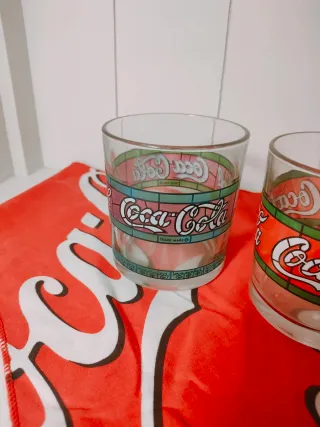 Lotto 3 Bicchieri Coca Cola Vetro stile liberty