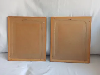 2 Cuadros Angelitos Marrón y Dorado