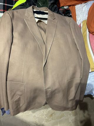 Chaqueta de vestir hombre beige/marrón