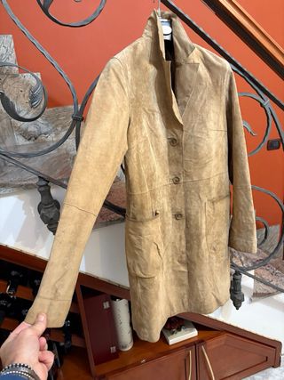 Giacca/trench in pelle scamosciata vintage