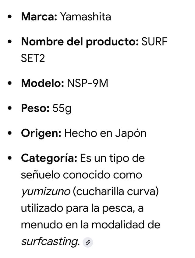 Señuelo de pesca Yamashita.