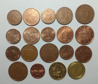 Lotto 19 Monete Euro Cent Varie