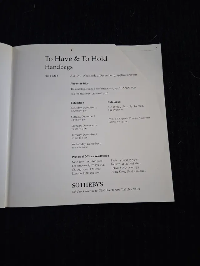 Catalogo borse vintage Sotheby's