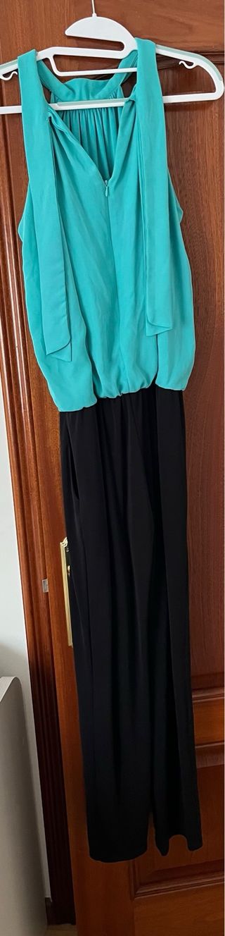 Vestido fiesta NV30 negro y turquesa