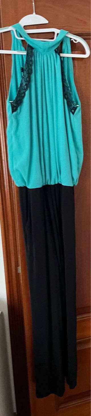 Vestido fiesta NV30 negro y turquesa