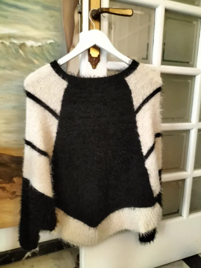 Jersey de lana Molly Bracken blanco y negro