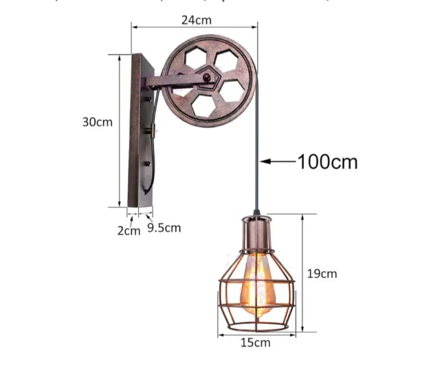 Aplique luz estilo industrial