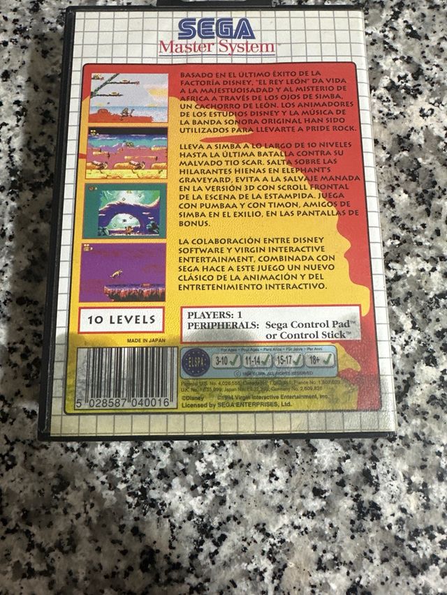 juegos máster system . Rey leon