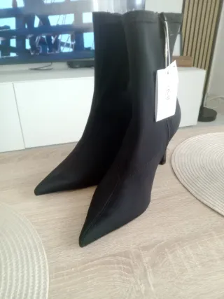 Botines de tacón mujer negros