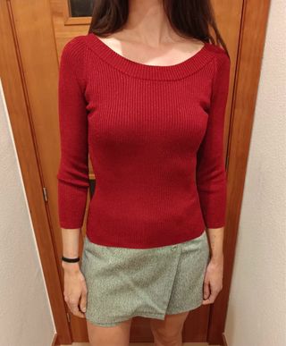 Top Naf Naf rojo manga 3/4