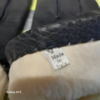 Guanti in pelle nera Tg. 9