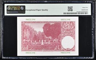 España 50 Pesetas 1951 PMG 65 EPQ