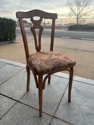 Juego 6 Sillas Mocholi 1967 Madera Tapizada