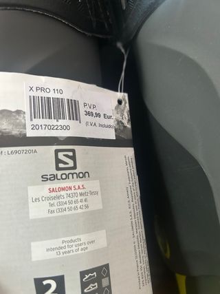 Botas Esquí Salomon 27.5 SIN ESTRENAR CON ETIQUETA