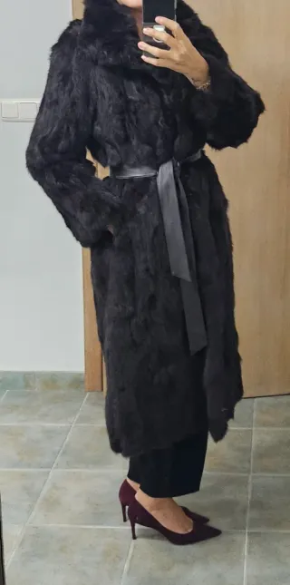 Abrigo de piel marrón oscuro Corte Inglés