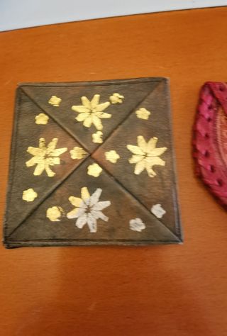 2 Bolsitos Piel Monedas Flores y Diseño Marruecos