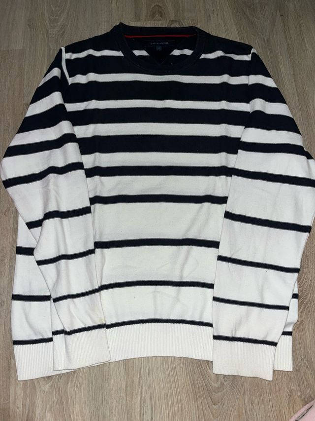 Jersey Tommy Hilfiger Rayas Blanco y Negro