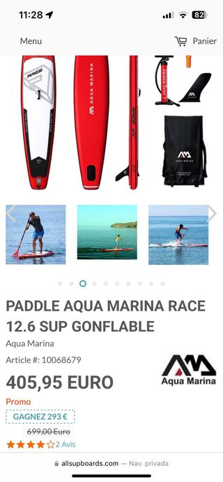 Tabla Paddle Surf Aqua Marina race