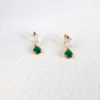 Orecchini pendenti oro con zirconi