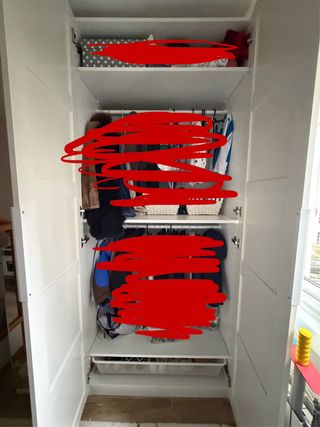 Armario blanco madera con puerta espejo