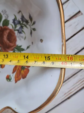 Precioso frutero antiguo con filo de oro