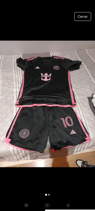 Equipación Inter Miami Adidas Negra y Rosa
