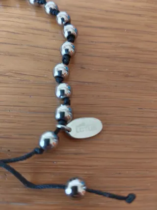 Pulsera Lotus Hombre Negra y Plateada