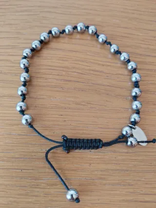 Pulsera Lotus Hombre Negra y Plateada