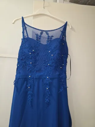 Vestido largo fiesta azul