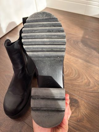 Botas negras cuero plataforma 6cm