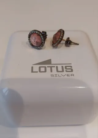 Pendientes Lotus Plata Rosa