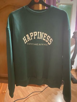 Sudadera verde Happiness