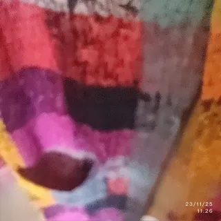 Chaqueta guardapolvo cuadros multicolor