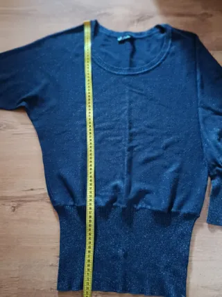 Jersey punto azul con brillo