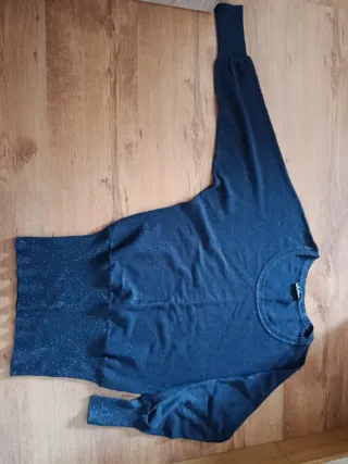 Jersey punto azul con brillo