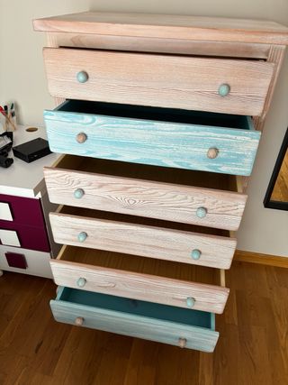 Cómoda juvenil madera y 2 estanterías