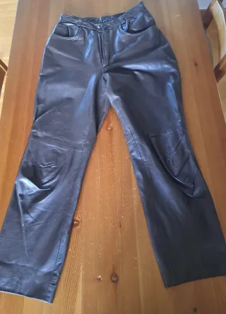 Pantalón Cuero Vintage Mujer Marrón