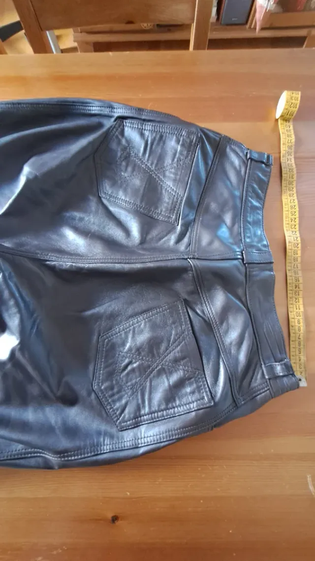 Pantalón Cuero Vintage Mujer Marrón