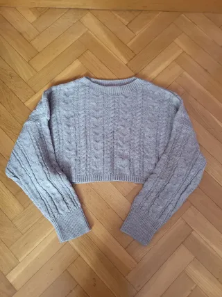 Jersey crop gris Stradivarius talla S