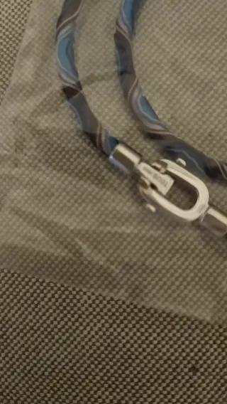 Pulsera/Collar Tous Plata y Tela Azul