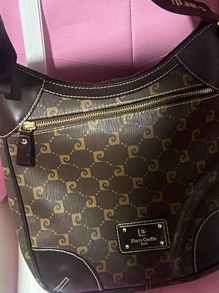 Bolso Pierre Cardin Marrón y Dorado