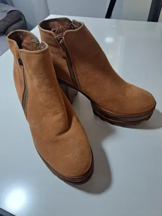 Botines tacón madera mujer