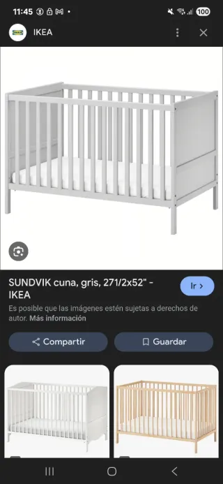 Cuna de bebé IKEA