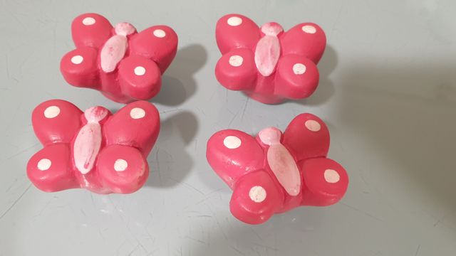 Lote 4 pomos mariposa armario infantil