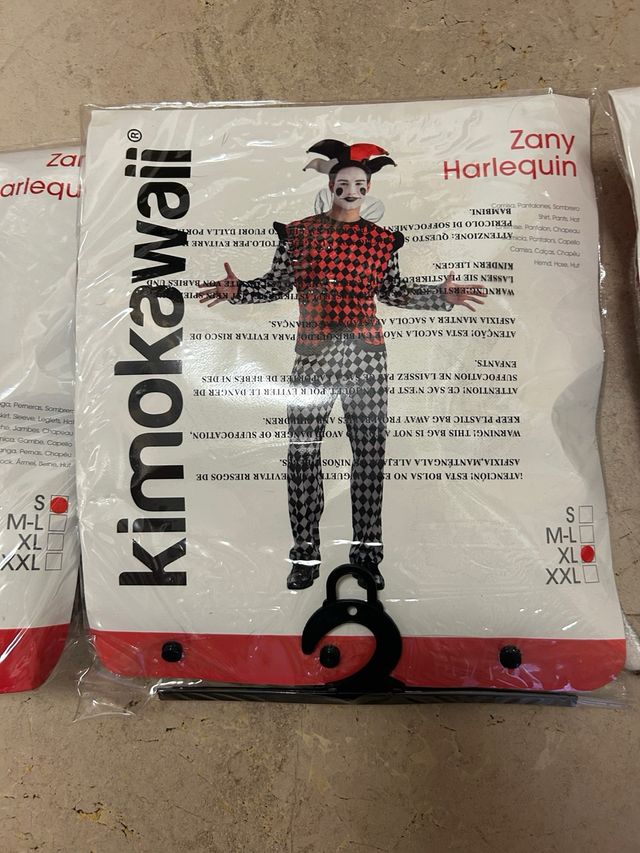 Disfraz Harlequin Zany Kimokawaii Talla S