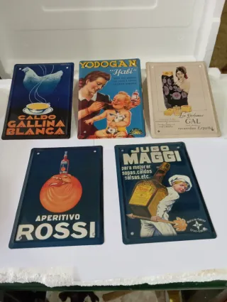 Chapas Publicitarias Antiguas (5 Unidades)