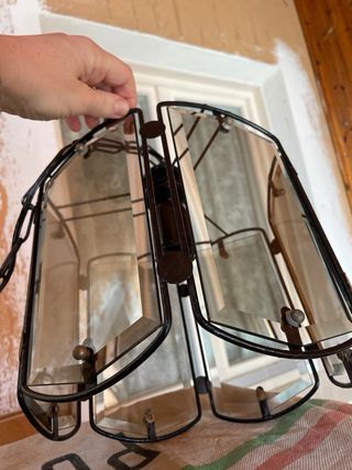 Lampadario soffitto metallo e vetro